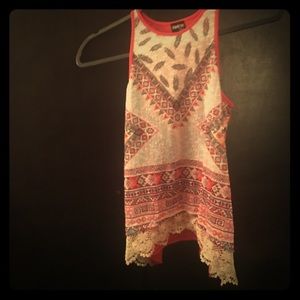 Girls multi color coral shirt size 10/12